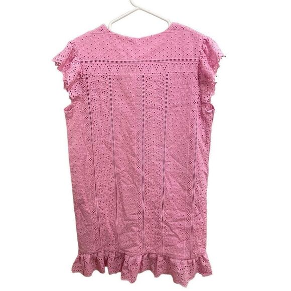 Cartolina Nantucket Dress Womens No Sz Eyelet Bubble Gum Pink Hamptons Yachtcore - Picture 2 of 7